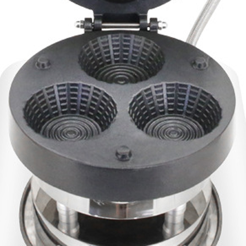 Waffle Cone Maker - Kommerzielle Dreifach-Eiswaffelmaschine Eiswaffelproduktionsgerät Snack-Shop Waffeleisen