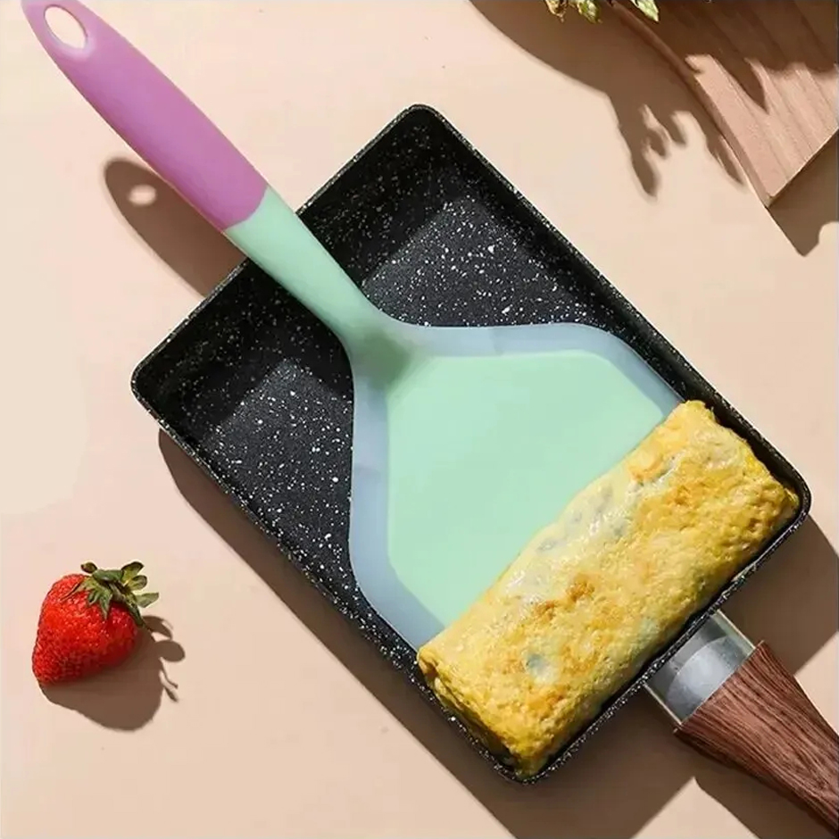 Okonomiyaki Spatula - Zufällige Farbe Pfannkuchen Spatel Silikon Hohe