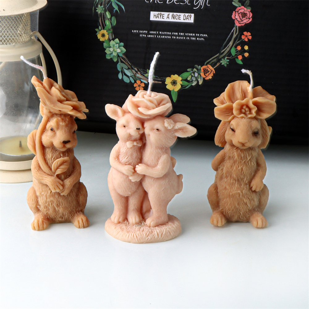 Bunny Cake Mold - 3D Blume Kaninchen Kerze Silikon Form